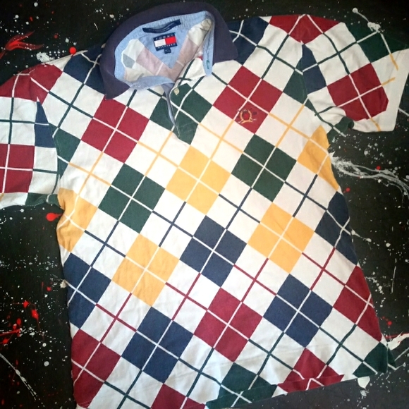 Tommy Hilfiger Other - Tommy Hilfiger VTG 90s checkered colorblock polo